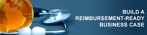 "Image of a medical device environment. Includes headline: Build a Reimbursement-Ready Business Case"