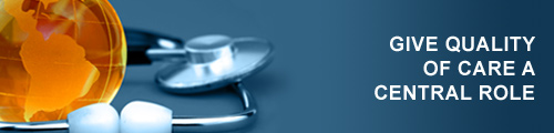 "Image of a medical device environment. Includes headline: Give Quality of Care a Central Role"